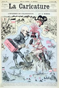 1885年10月31日、イヴウントバレットによって彫刻された「ラカリカチュア」からの植民地伝染病 作： Albert Robida